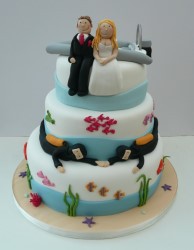 Diving wedding cake